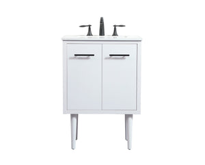 Elegant Lighting - VF48024MWH - Single Bathroom Vanity - Cyrus - White