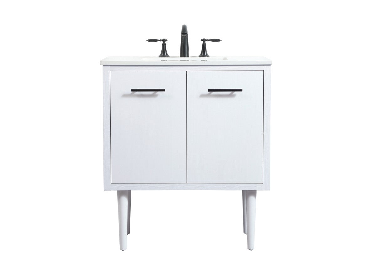 Elegant Lighting - VF48030MWH - Single Bathroom Vanity - Cyrus - White