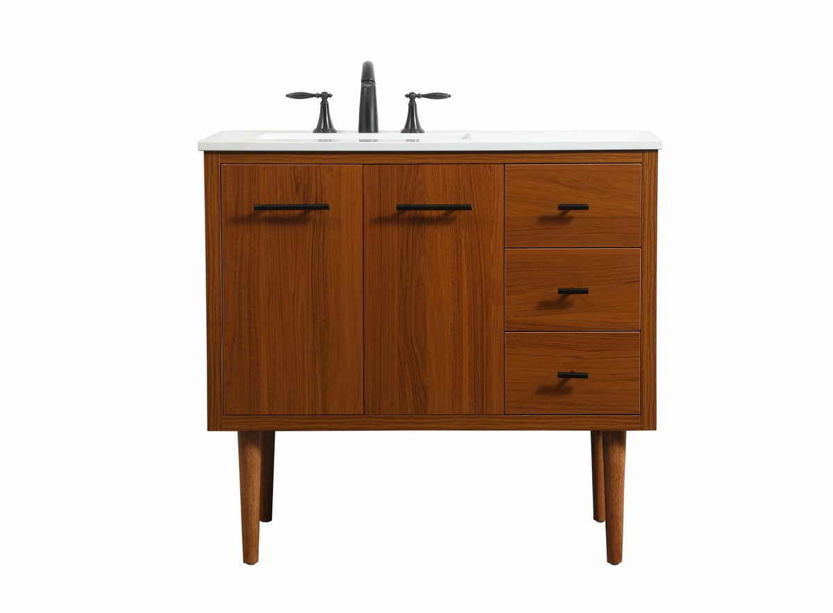 Elegant Lighting - VF48036MTK - Single Bathroom Vanity - Cyrus - Teak