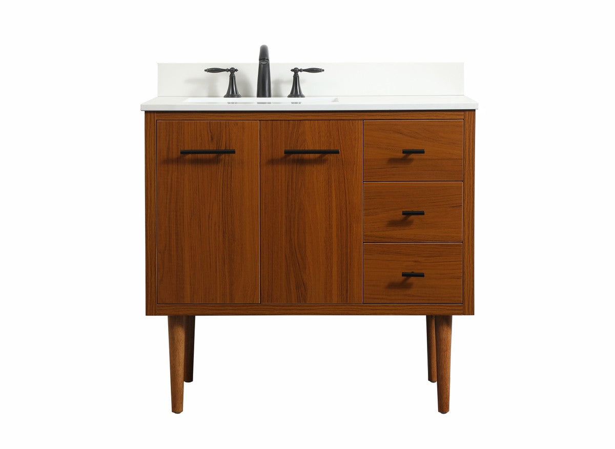 Elegant Lighting - VF48036MTK-BS - Single Bathroom Vanity - Cyrus - Teak