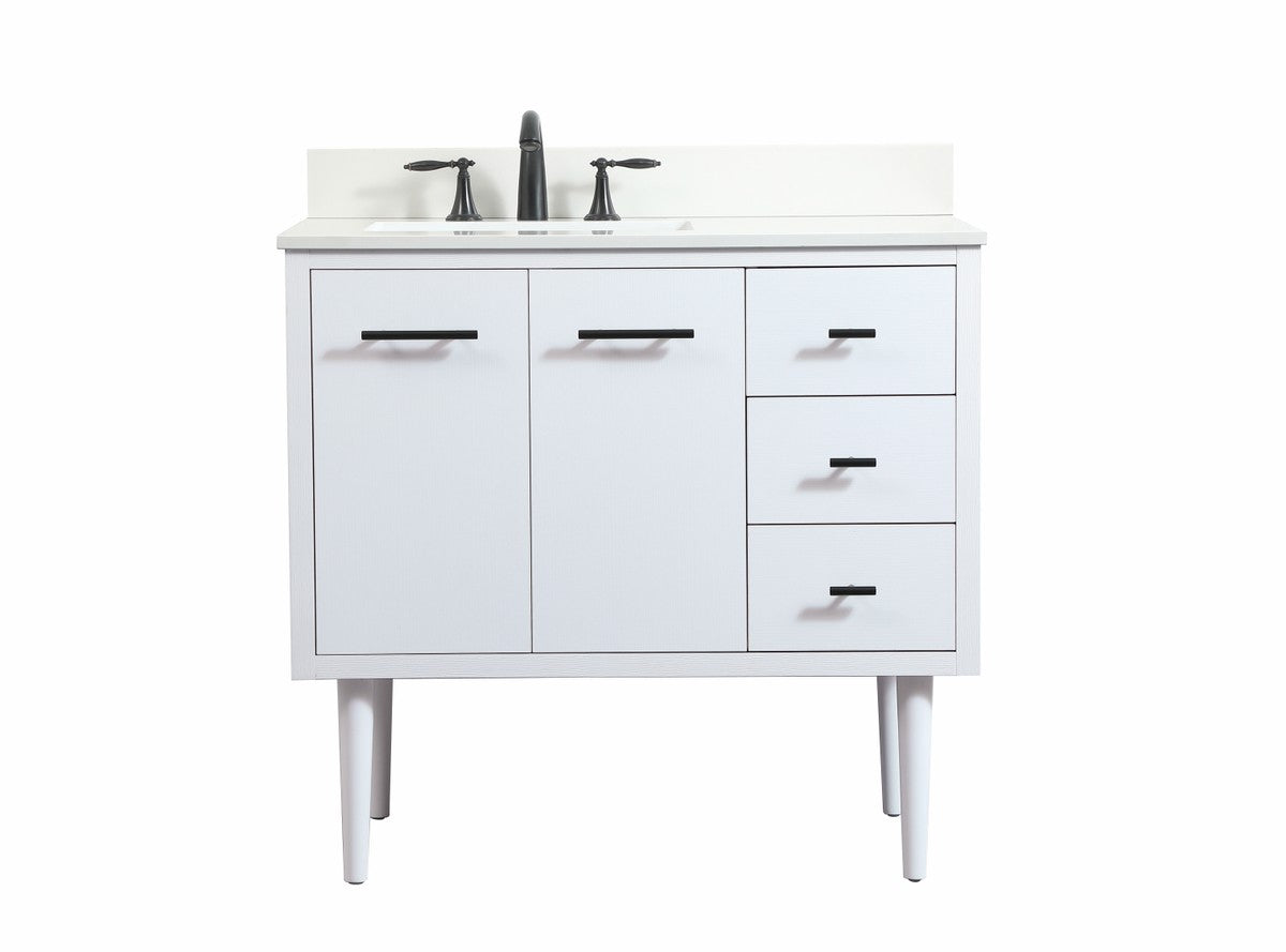 Elegant Lighting - VF48036MWH-BS - Single Bathroom Vanity - Cyrus - White