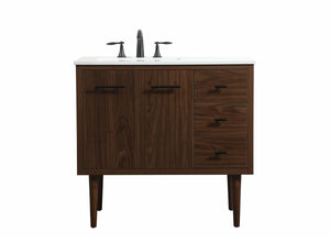 Elegant Lighting - VF48036MWT - Single Bathroom Vanity - Cyrus - Walnut