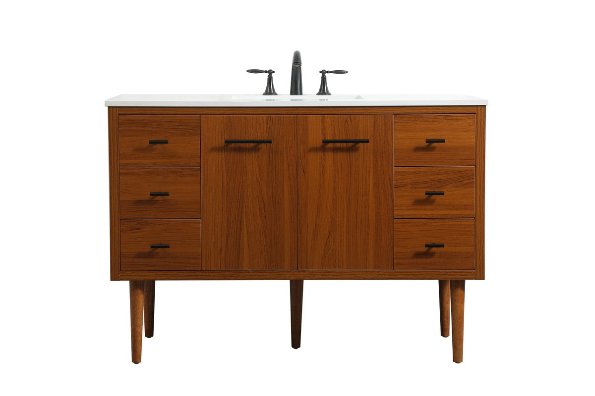 Elegant Lighting - VF48048MTK - Single Bathroom Vanity - Cyrus - Teak