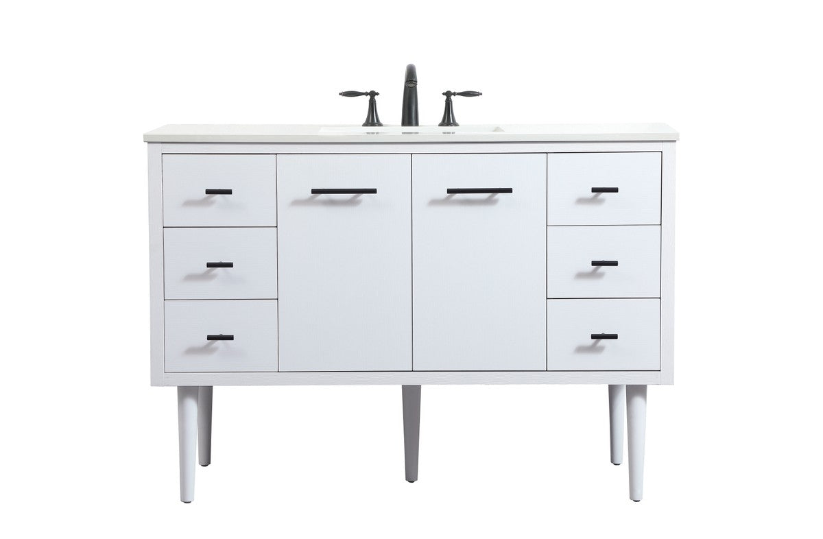 Elegant Lighting - VF48048MWH - Single Bathroom Vanity - Cyrus - White