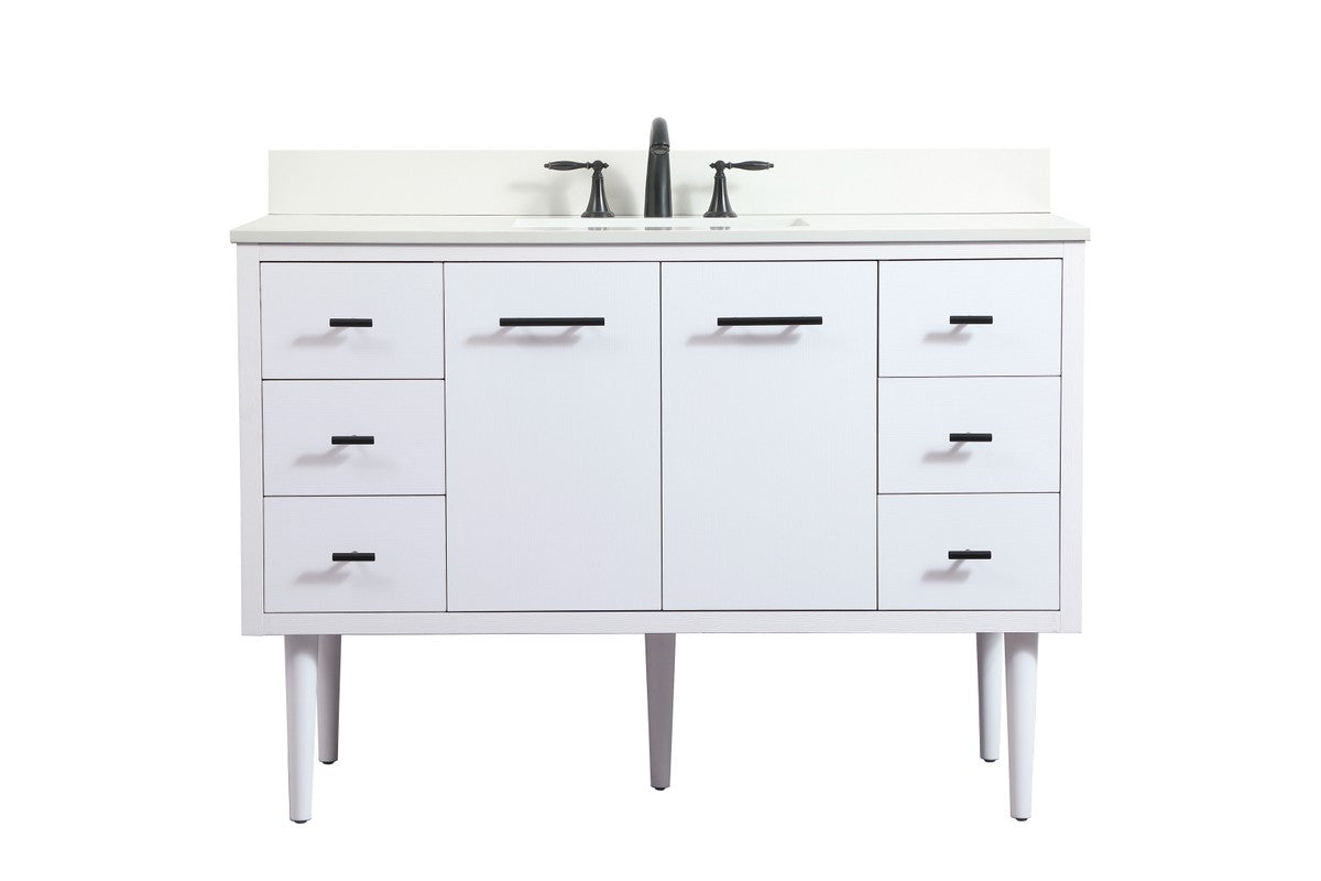 Elegant Lighting - VF48048MWH-BS - Single Bathroom Vanity - Cyrus - White