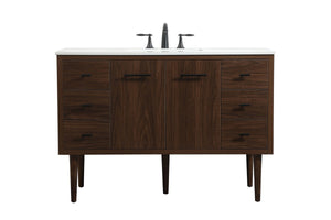 Elegant Lighting - VF48048MWT - Single Bathroom Vanity - Cyrus - Walnut