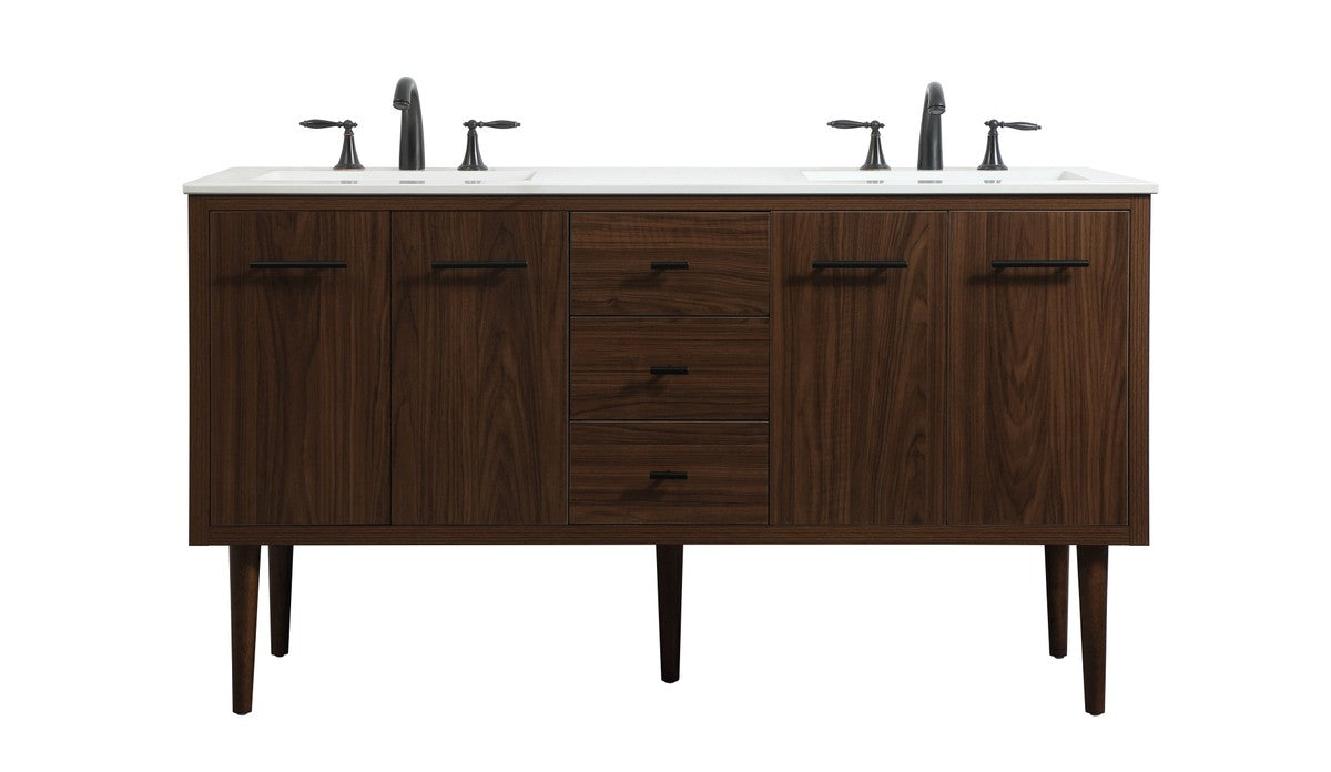 Elegant Lighting - VF48060DMWT - Single Bathroom Vanity - Cyrus - Walnut