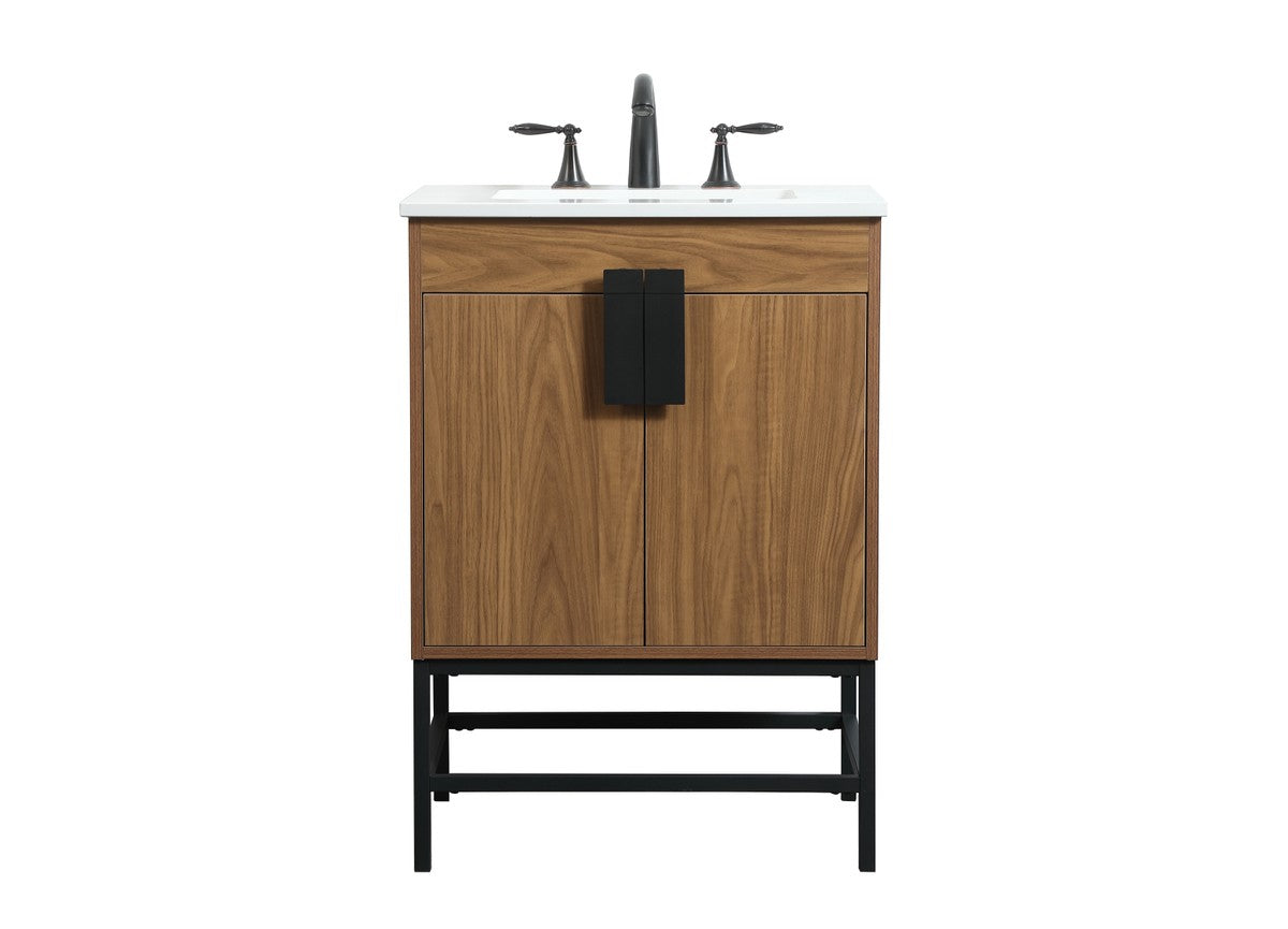 Elegant Lighting - VF48824WB - Single Bathroom Vanity - Eugene - Walnut Brown