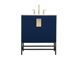 Elegant Lighting - VF48830MBL - Single Bathroom Vanity - Eugene - Blue