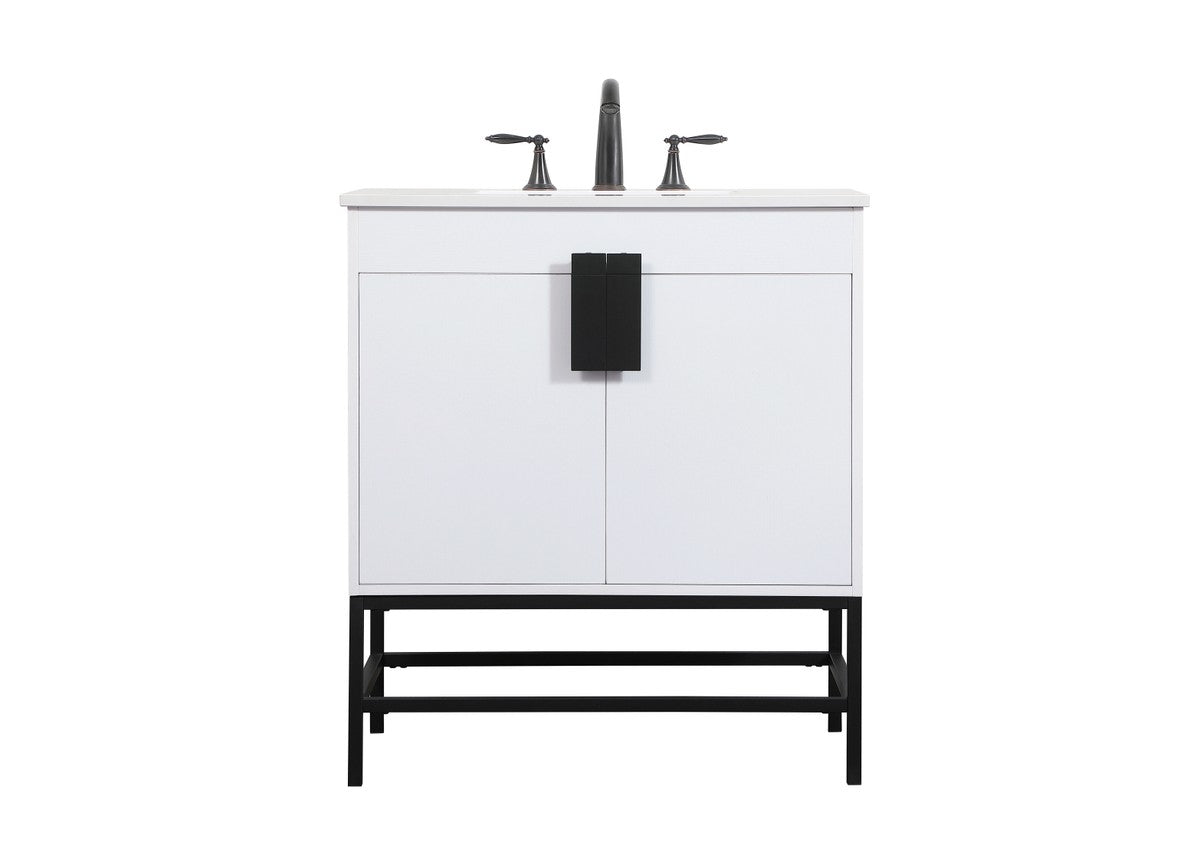 Elegant Lighting - VF48830MWH - Single Bathroom Vanity - Eugene - White