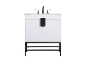 Elegant Lighting - VF48830MWH - Single Bathroom Vanity - Eugene - White