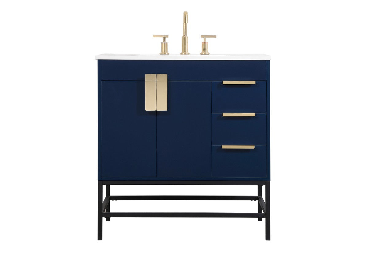 Elegant Lighting - VF48832MBL - Single Bathroom Vanity - Eugene - Blue