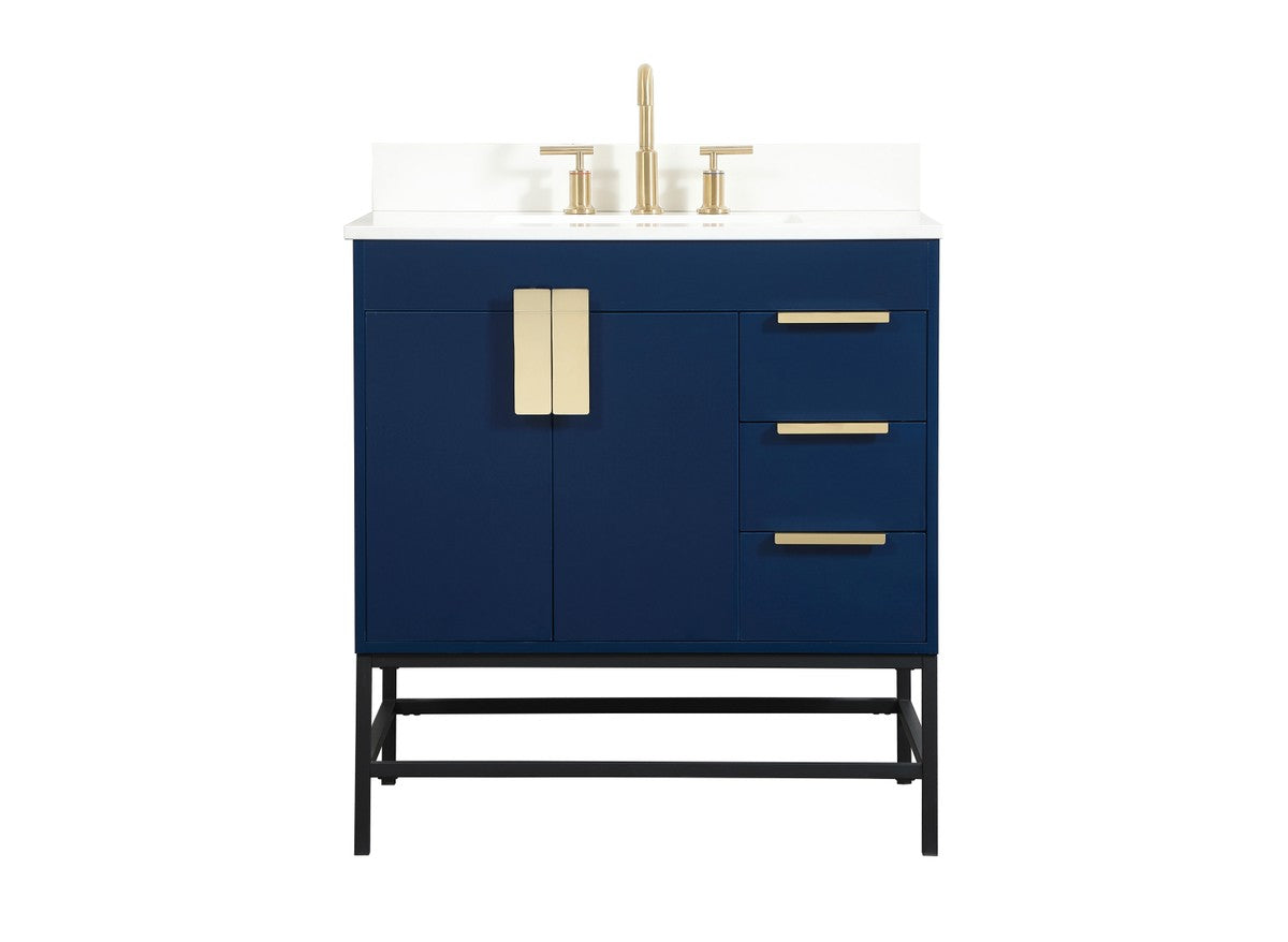 Elegant Lighting - VF48832MBL-BS - Single Bathroom Vanity - Eugene - Blue