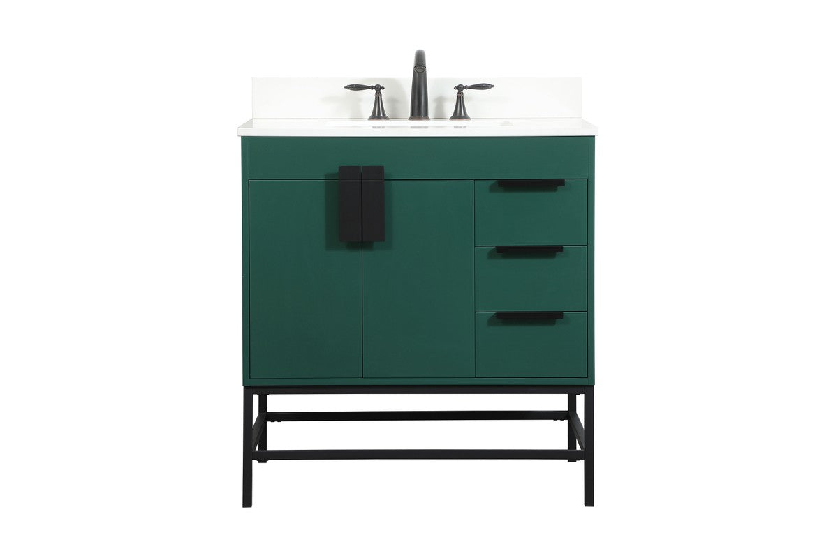 Elegant Lighting - VF48832MGN-BS - Single Bathroom Vanity - Eugene - Green