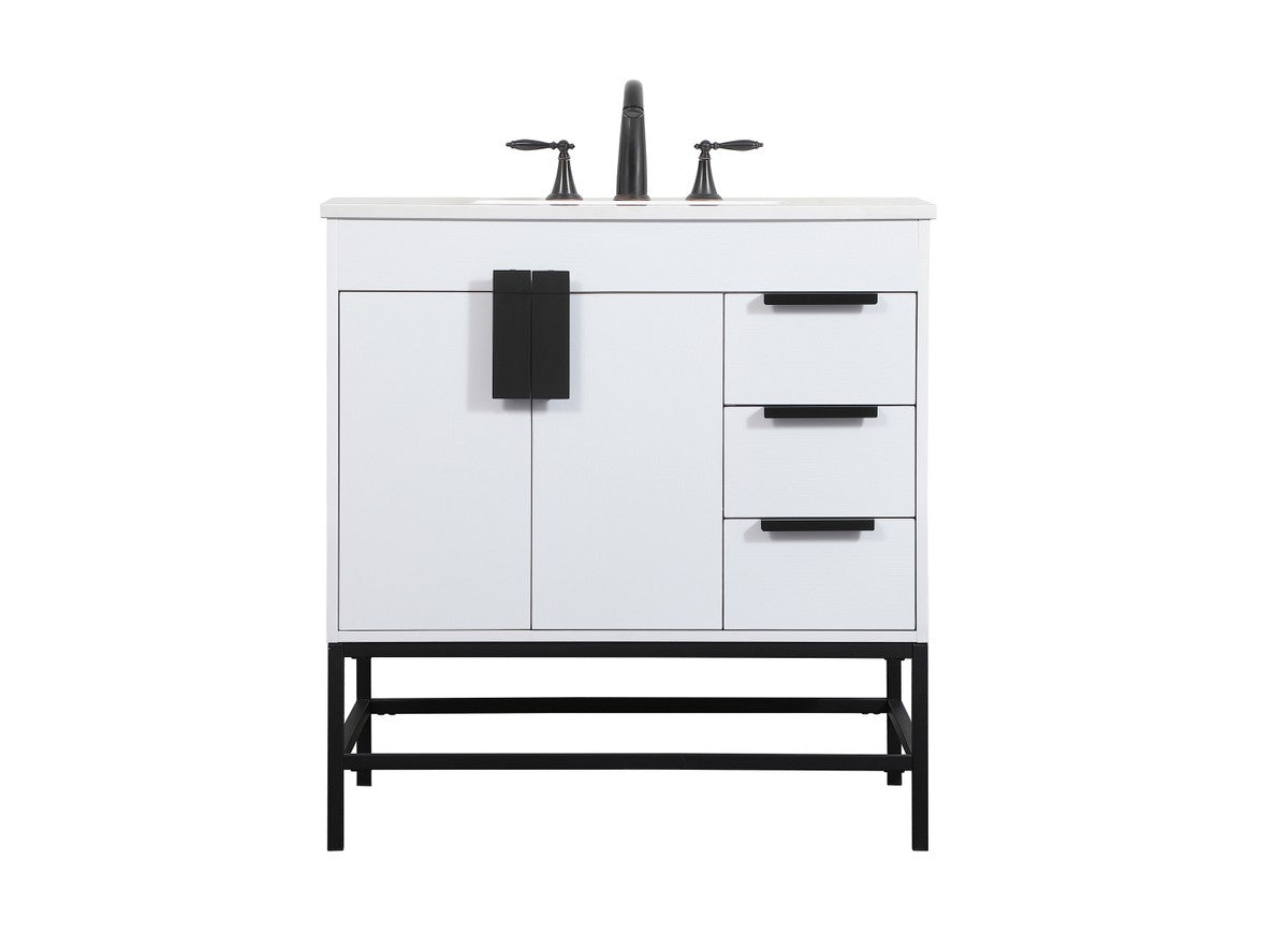 Elegant Lighting - VF48832MWH - Single Bathroom Vanity - Eugene - White