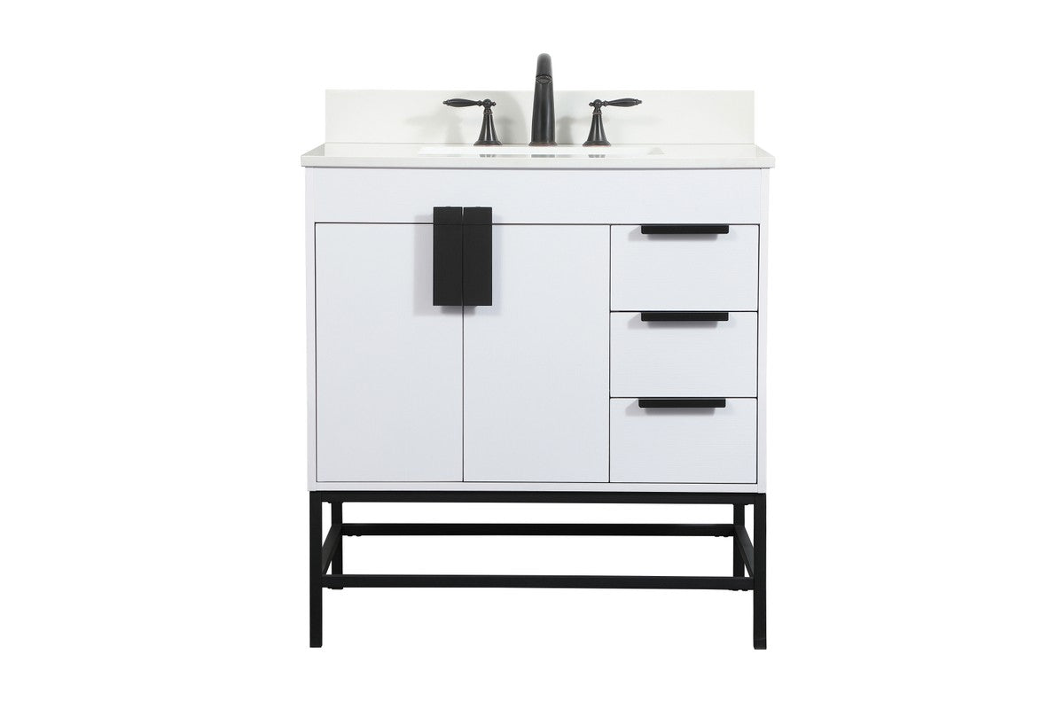 Elegant Lighting - VF48832MWH-BS - Single Bathroom Vanity - Eugene - White