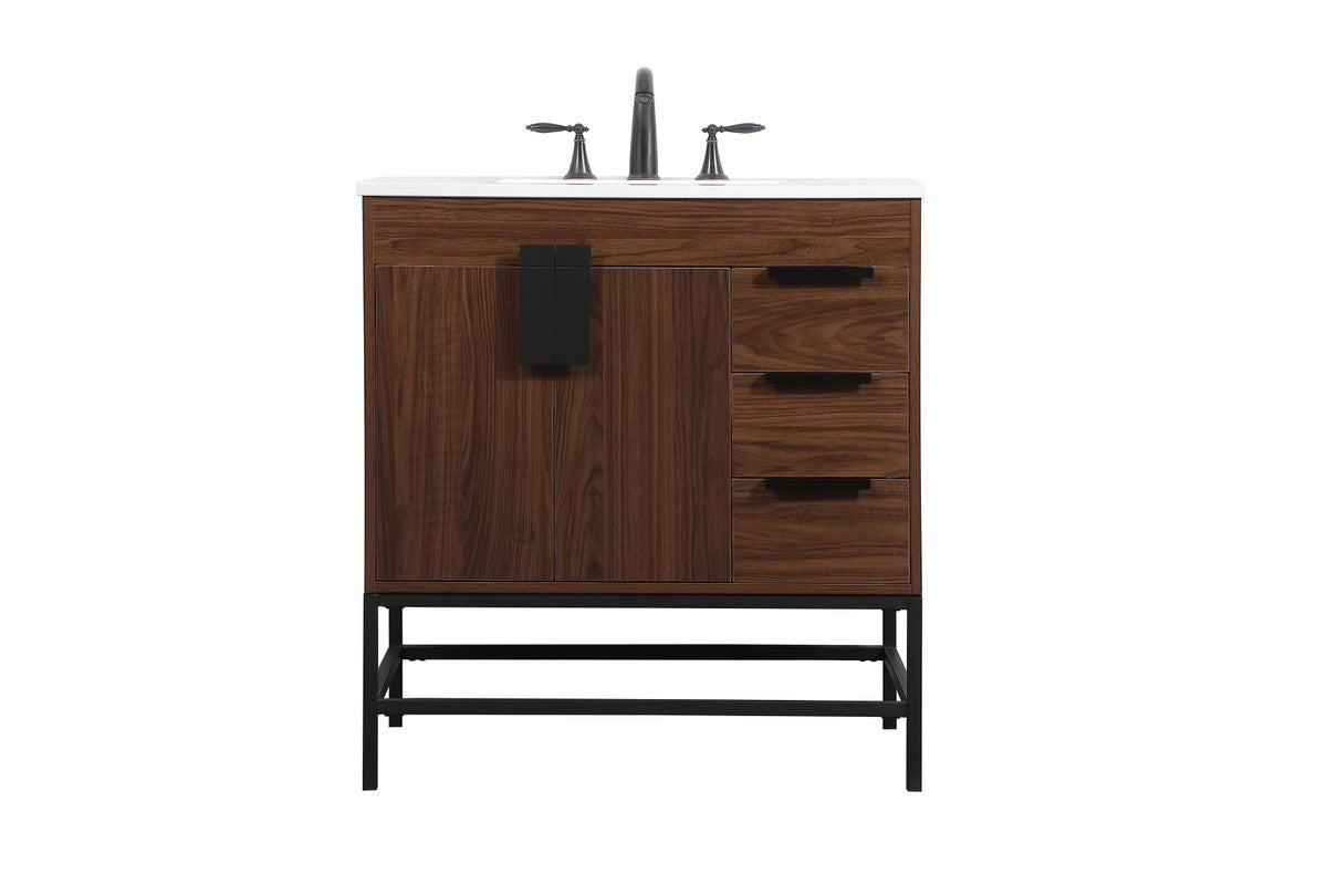 Elegant Lighting - VF48832MWT - Single Bathroom Vanity - Eugene - Walnut