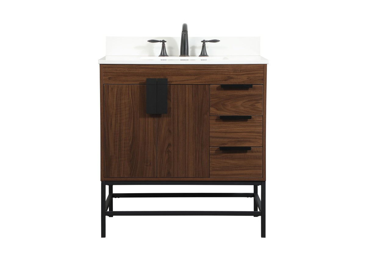 Elegant Lighting - VF48832MWT-BS - Single Bathroom Vanity - Eugene - Walnut