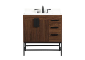 Elegant Lighting - VF48832MWT-BS - Single Bathroom Vanity - Eugene - Walnut