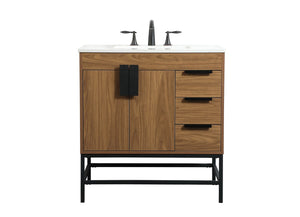 Elegant Lighting - VF48832WB - Single Bathroom Vanity - Eugene - Walnut Brown