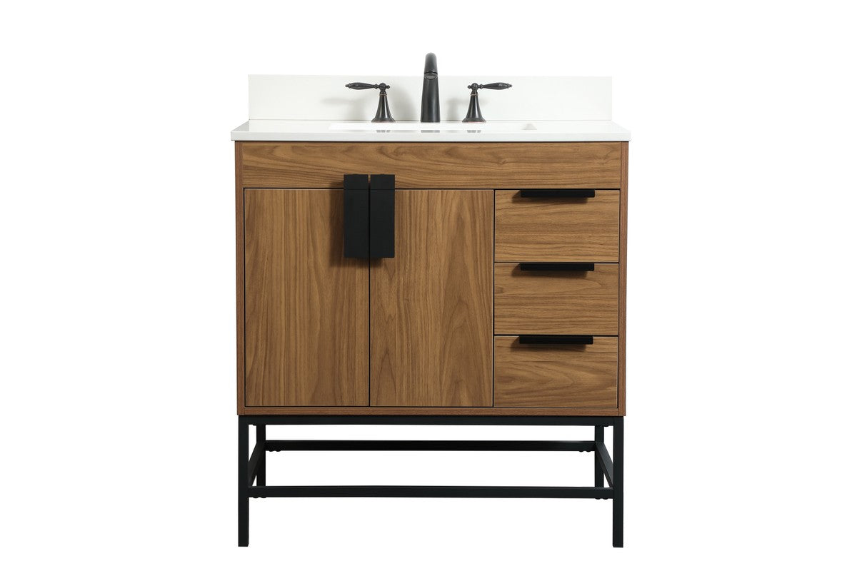 Elegant Lighting - VF48832WB-BS - Single Bathroom Vanity - Eugene - Walnut Brown