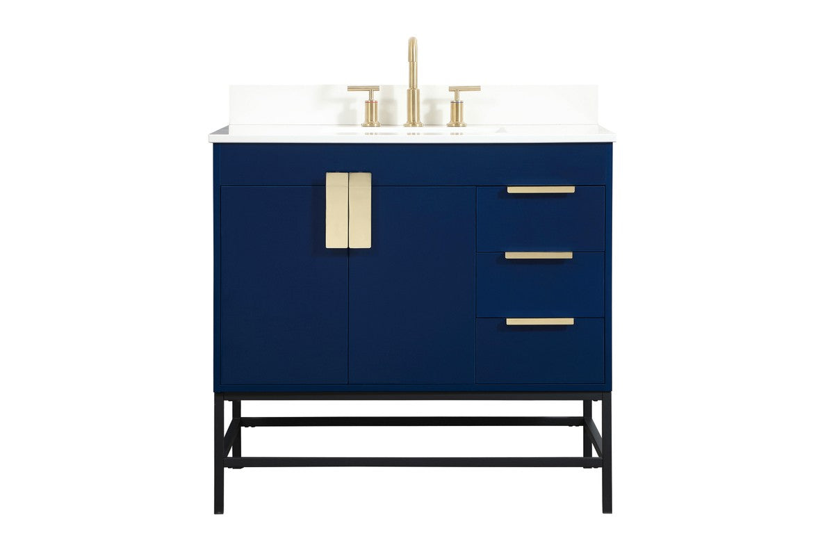 Elegant Lighting - VF48836MBL-BS - Single Bathroom Vanity - Eugene - Blue