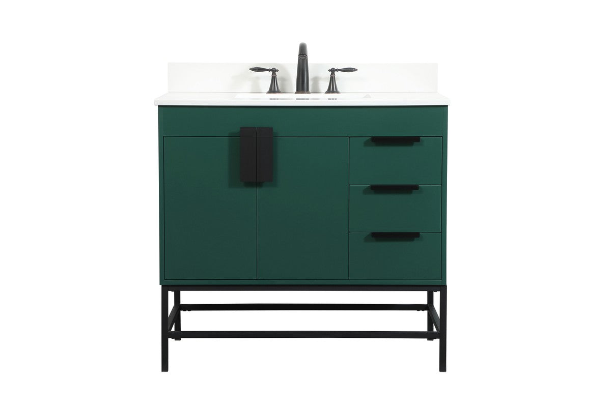 Elegant Lighting - VF48836MGN-BS - Single Bathroom Vanity - Eugene - Green