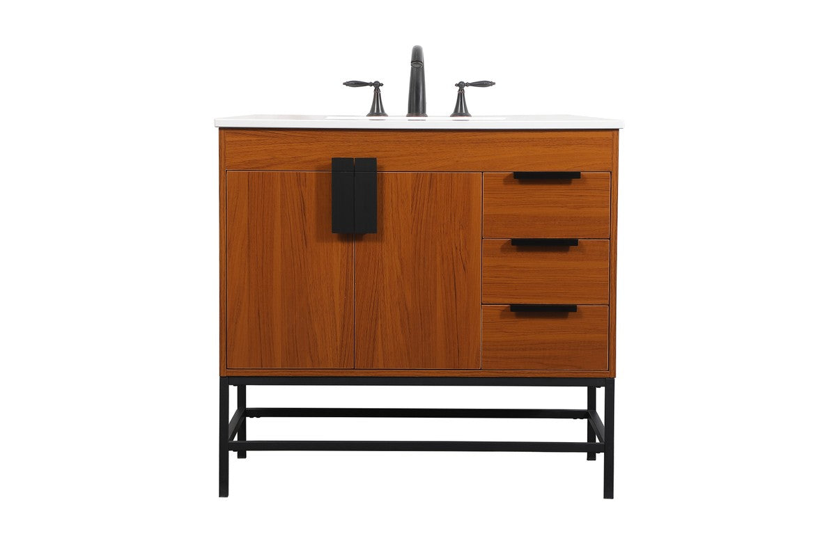 Elegant Lighting - VF48836MTK - Single Bathroom Vanity - Eugene - Teak