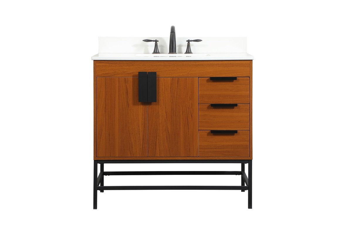 Elegant Lighting - VF48836MTK-BS - Single Bathroom Vanity - Eugene - Teak