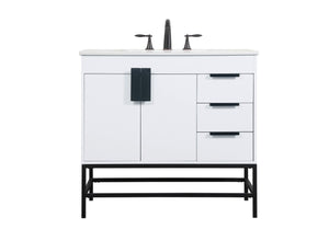 Elegant Lighting - VF48836MWH - Single Bathroom Vanity - Eugene - White