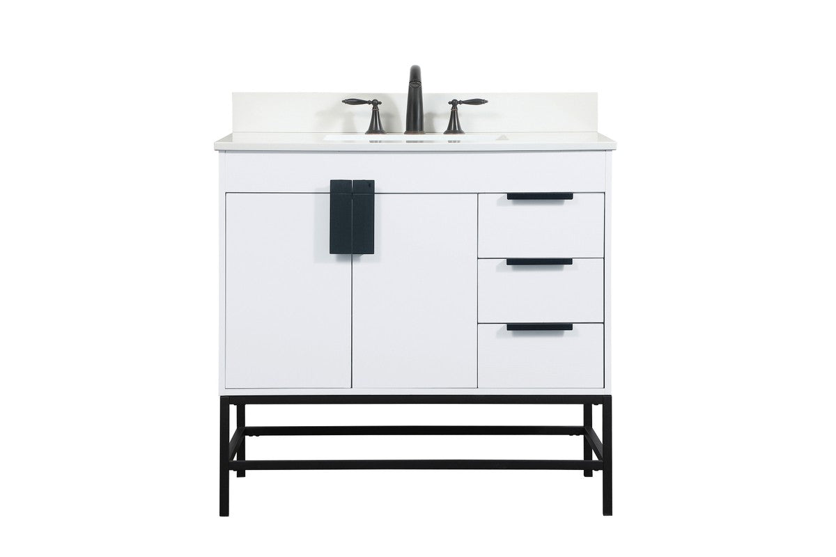 Elegant Lighting - VF48836MWH-BS - Single Bathroom Vanity - Eugene - White