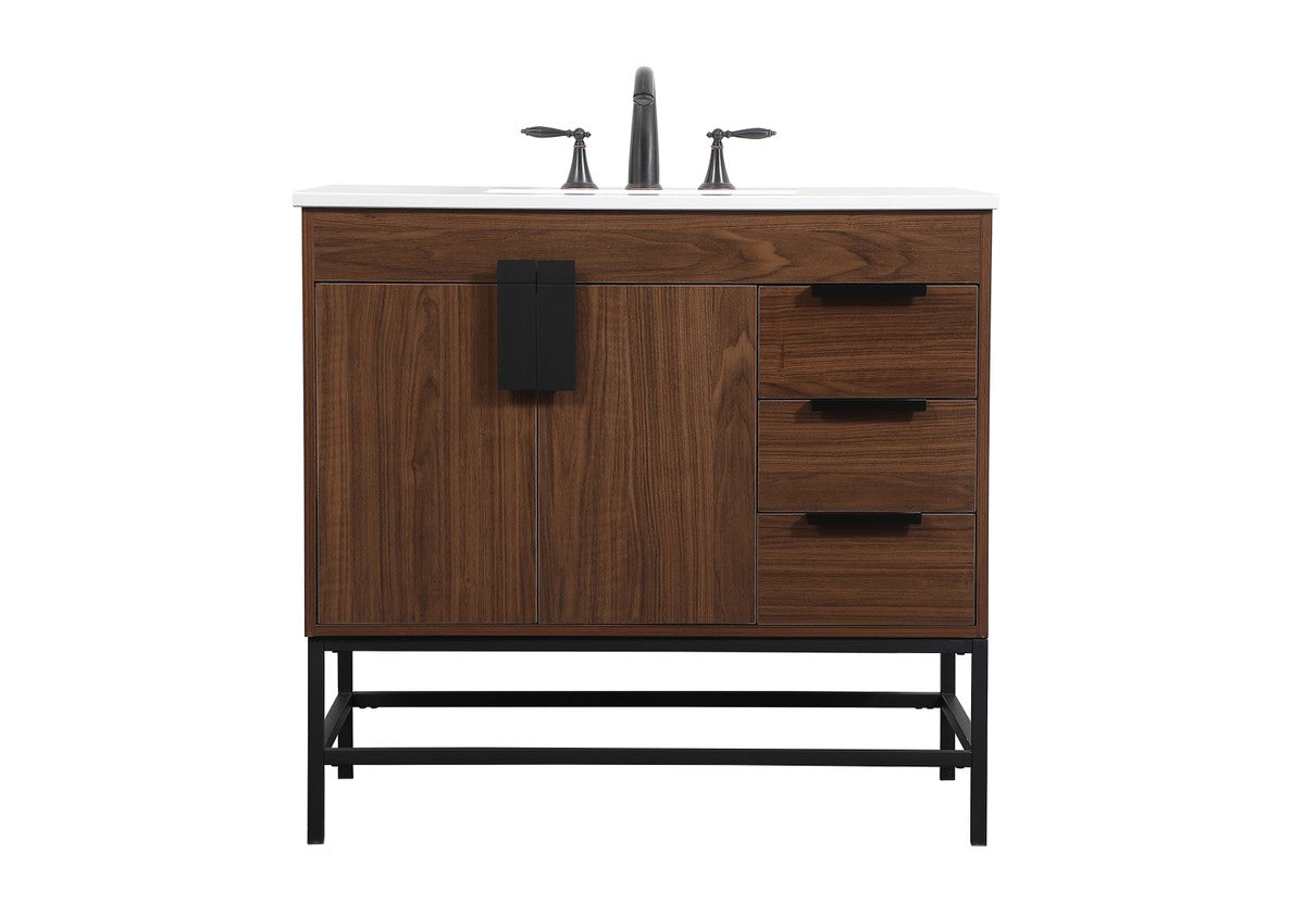 Elegant Lighting - VF48836MWT - Single Bathroom Vanity - Eugene - Walnut