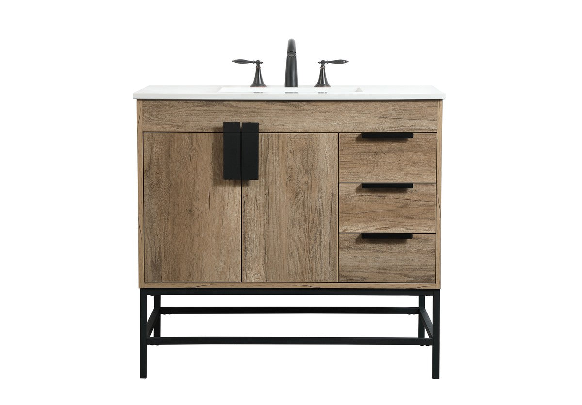 Elegant Lighting - VF48836NT - Single Bathroom Vanity - Eugene - Natural Oak