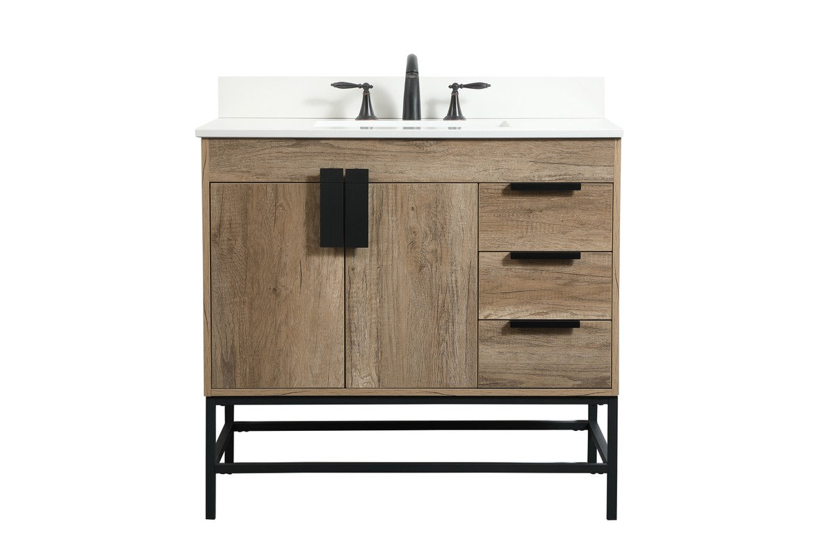 Elegant Lighting - VF48836NT-BS - Single Bathroom Vanity - Eugene - Natural Oak