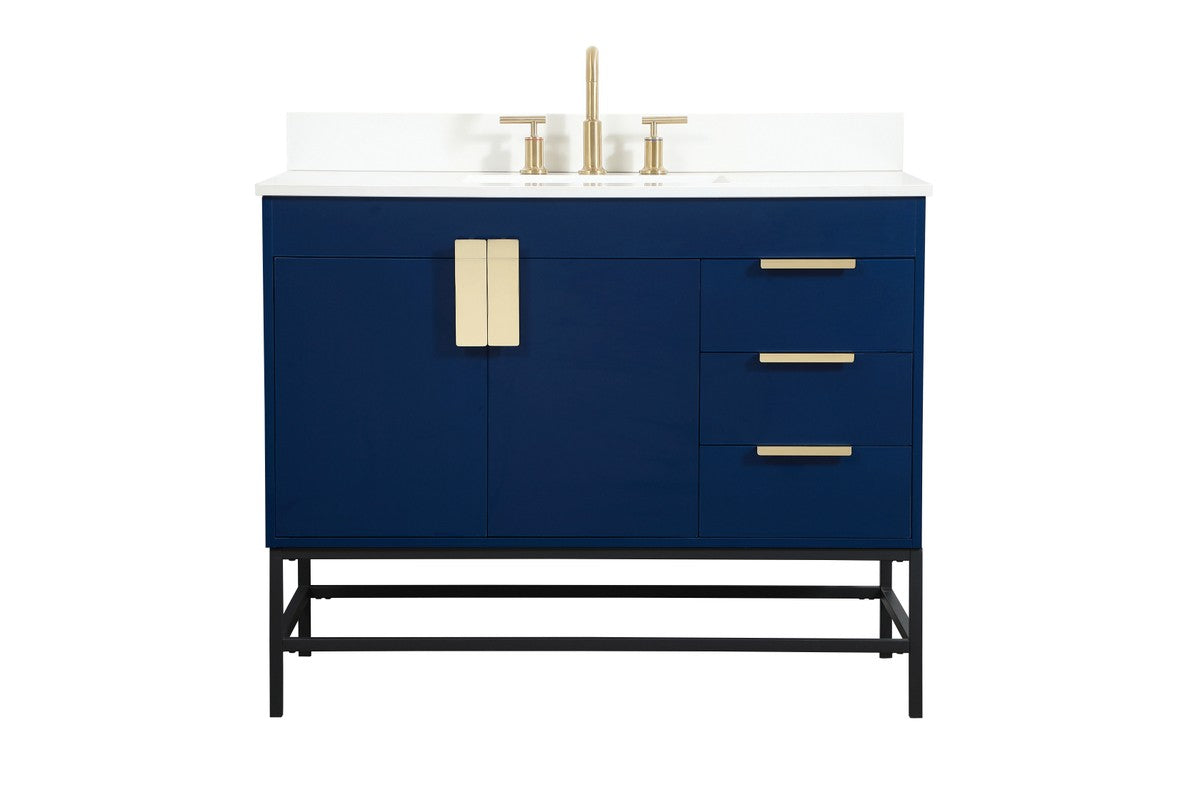 Elegant Lighting - VF48842MBL-BS - Single Bathroom Vanity - Eugene - Blue