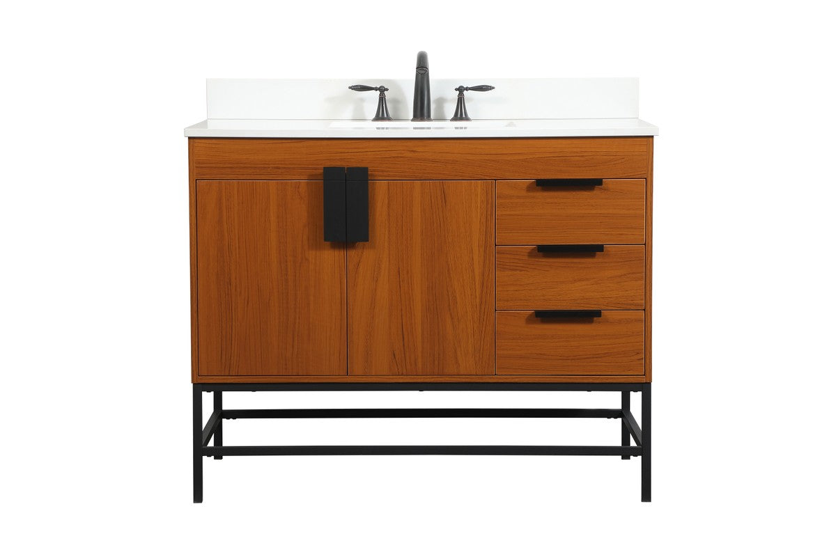 Elegant Lighting - VF48842MTK-BS - Single Bathroom Vanity - Eugene - Teak