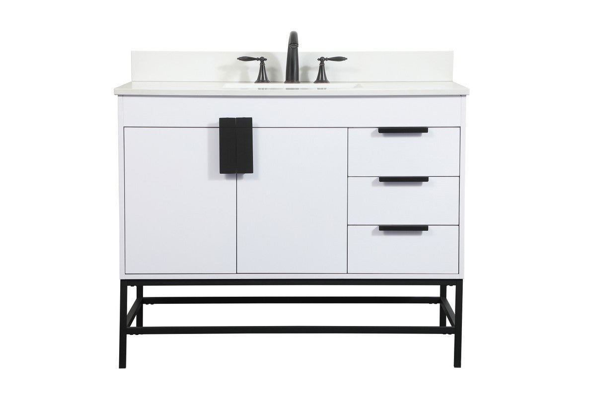 Elegant Lighting - VF48842MWH-BS - Single Bathroom Vanity - Eugene - White