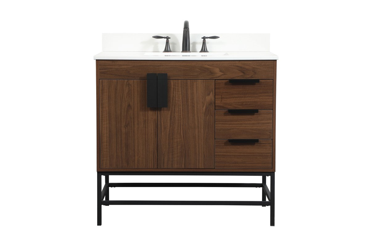 Elegant Lighting - VF48836MWT-BS - Single Bathroom Vanity - Eugene - Walnut