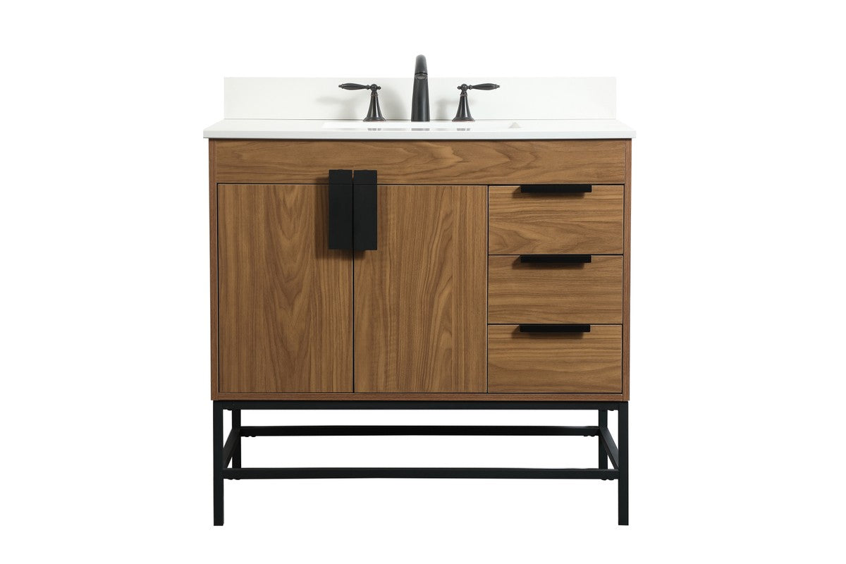 Elegant Lighting - VF48836WB-BS - Single Bathroom Vanity - Eugene - Walnut Brown