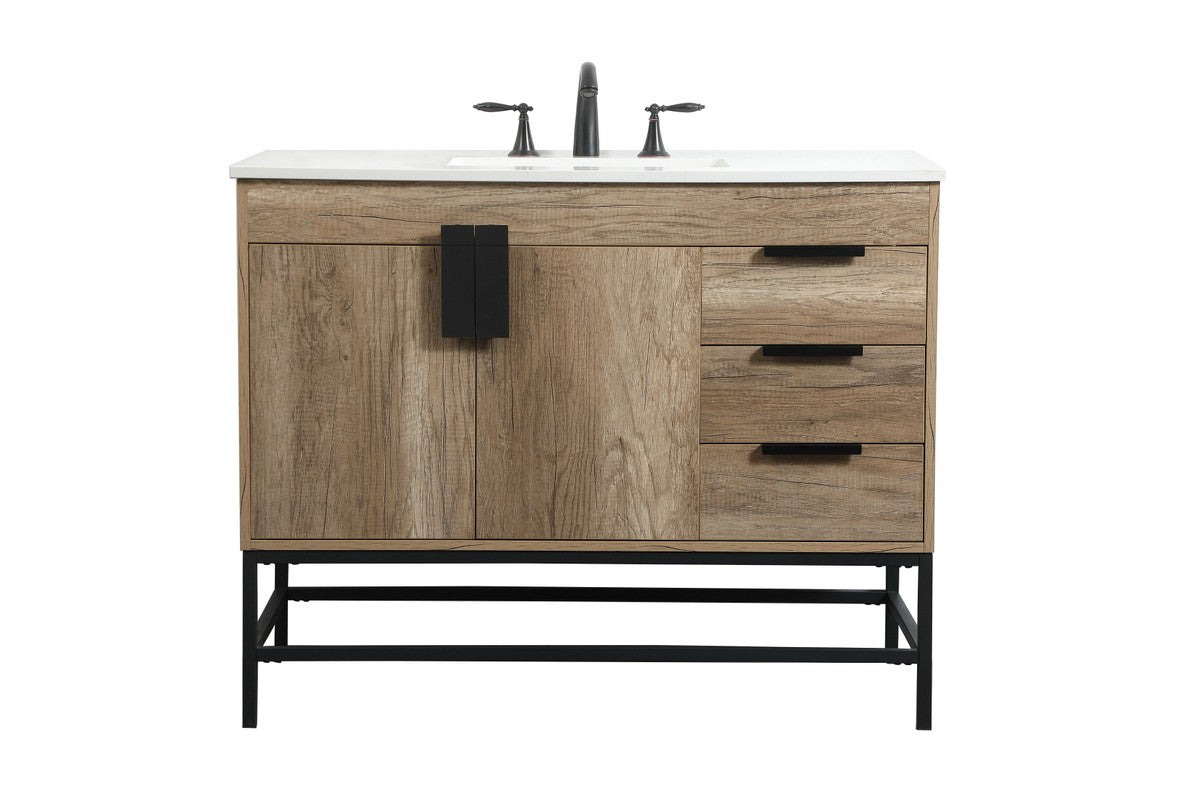 Elegant Lighting - VF48842NT - Single Bathroom Vanity - Eugene - Natural Oak