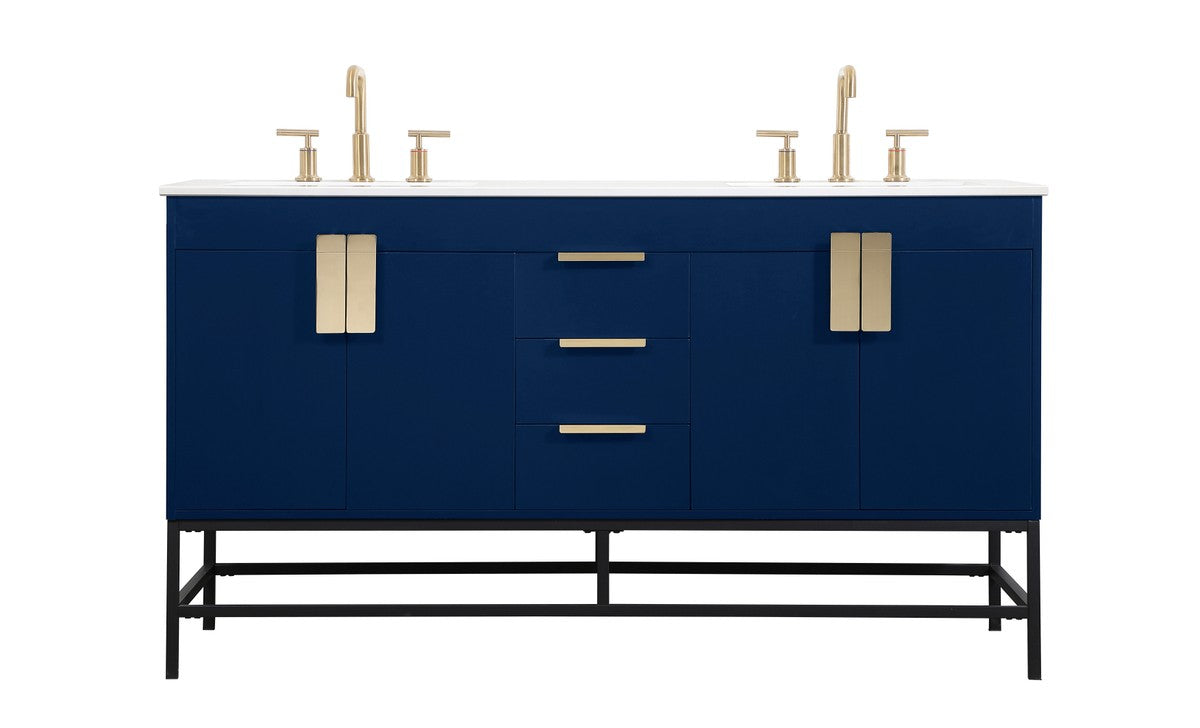 Elegant Lighting - VF48860DMBL - Double Bathroom Vanity - Eugene - Blue