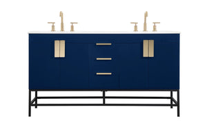 Elegant Lighting - VF48860DMBL - Double Bathroom Vanity - Eugene - Blue