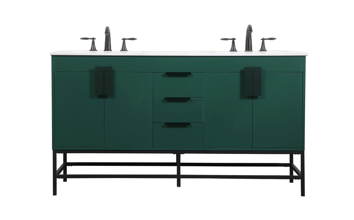 Elegant Lighting - VF48860DMGN - Double Bathroom Vanity - Eugene - Green