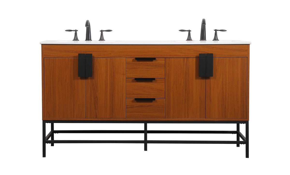 Elegant Lighting - VF48860DMTK - Double Bathroom Vanity - Eugene - Teak