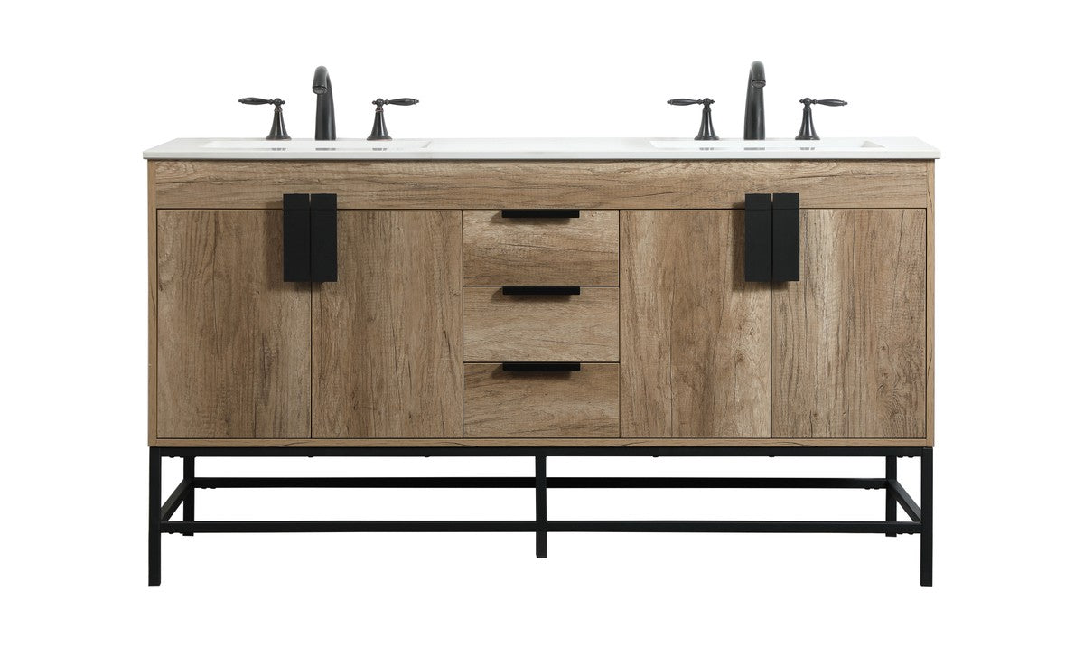 Elegant Lighting - VF48860DNT - Double Bathroom Vanity - Eugene - Natural Oak