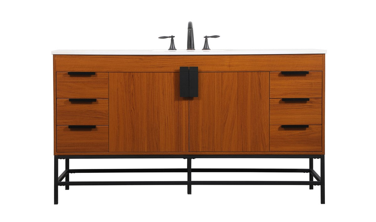 Elegant Lighting - VF48860MTK - Single Bathroom Vanity - Eugene - Teak