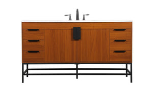 Elegant Lighting - VF48860MTK - Single Bathroom Vanity - Eugene - Teak