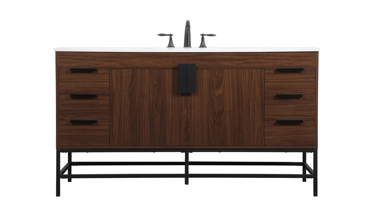 Elegant Lighting - VF48860MWT - Single Bathroom Vanity - Eugene - Walnut