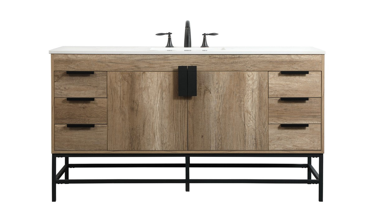 Elegant Lighting - VF48860NT - Single Bathroom Vanity - Eugene - Natural Oak