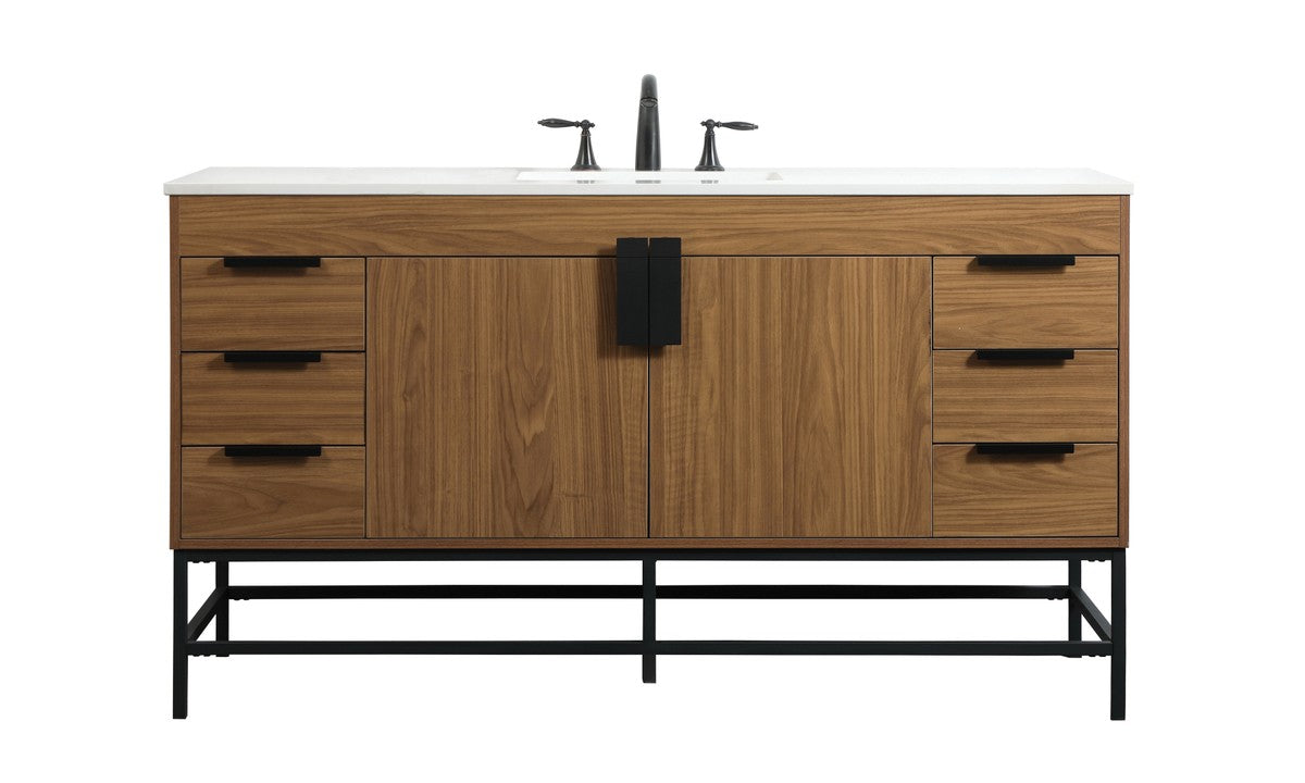 Elegant Lighting - VF48860WB - Single Bathroom Vanity - Eugene - Walnut Brown